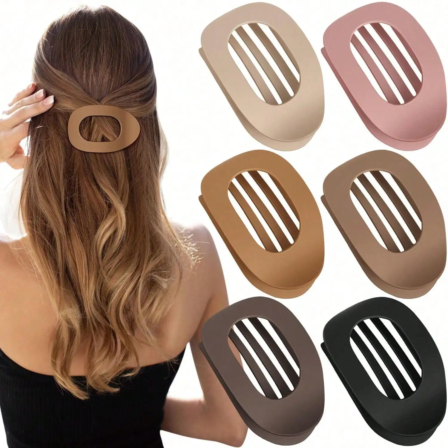 Travel Accessories Gift Set - 3pcs/6pcs Flat Round Hairclips Set For