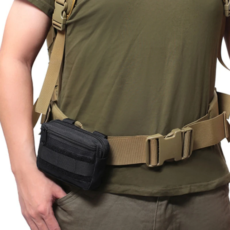 Double Layer EDC Pack Men Moll - Travel Accessories Hip Belt avaliação e preço