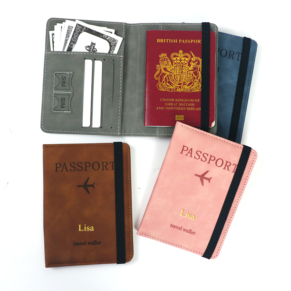 Customized name PU leather pas - Travel Accessories Gift Set avaliação e preço