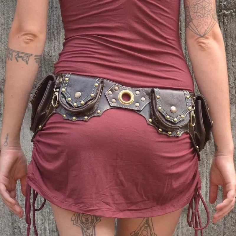 1pc Medieval Steampunk Leather - Travel Accessories Hip Belt avaliação e preço