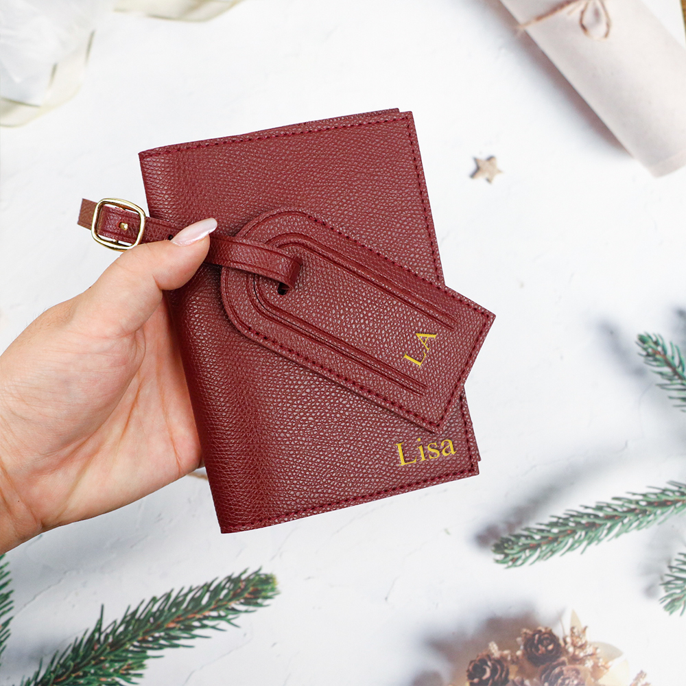 Customized letter pu leather a - Travel Accessories Gift Set avaliação e preço