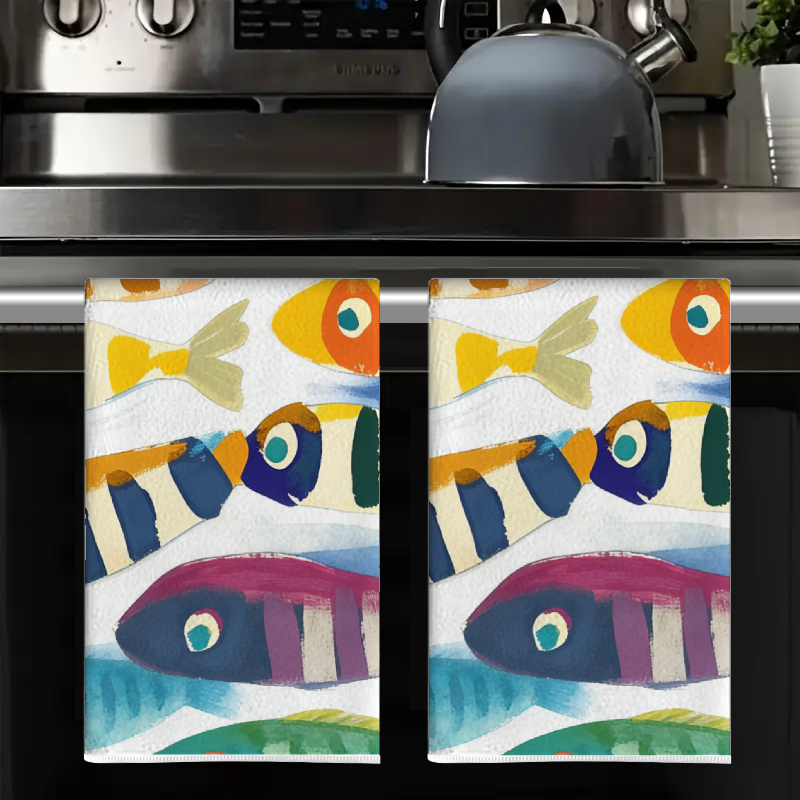 2Pcs, Watercolor Striped Fish  - Travel Accessories Best avaliação e preço