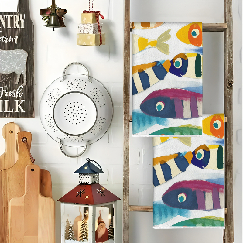 2Pcs, Watercolor Striped Fish  - Travel Accessories Best avaliação e preço