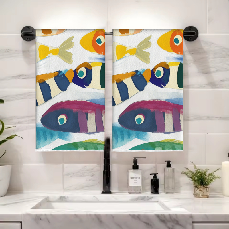 2Pcs, Watercolor Striped Fish  - Travel Accessories Best avaliação e preço
