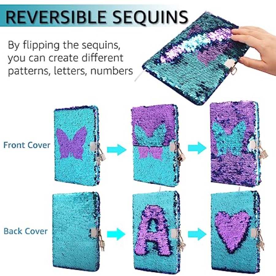 Magic Reversible Sequin Notebo - Travel Notebook Journal avaliação e preço