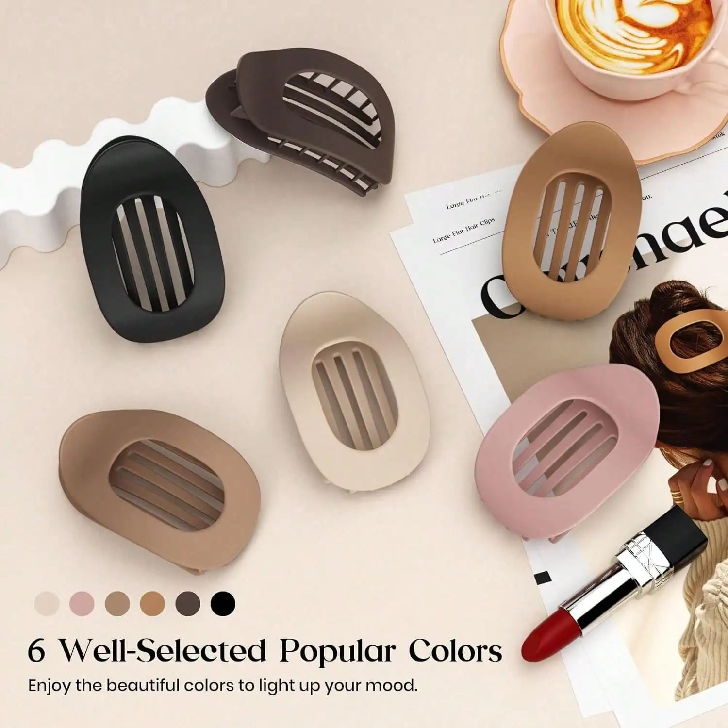 3pcs/6pcs Flat Round Hairclips - Travel Accessories Gift Set avaliação e preço