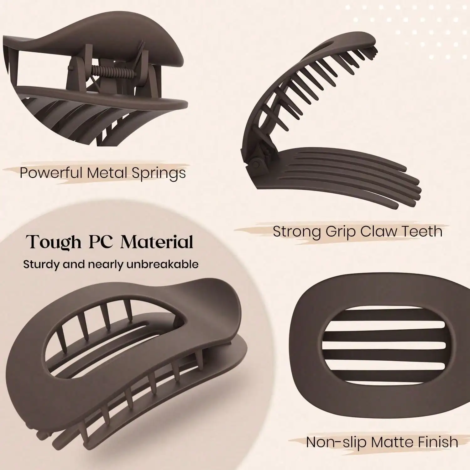 3pcs/6pcs Flat Round Hairclips - Travel Accessories Gift Set avaliação e preço