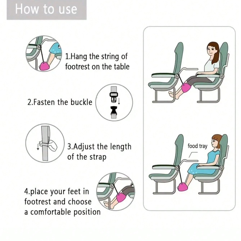 Portable Adjustable Footrest H - Travel Accessories For Train avaliação e preço