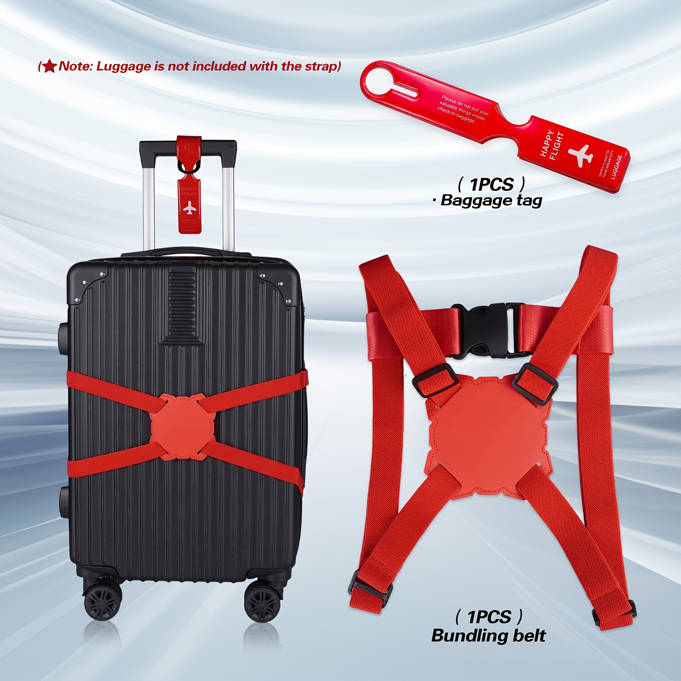 2-Piece Luggage Strap Set + Lu - Travel Accessories Gift Set avaliação e preço