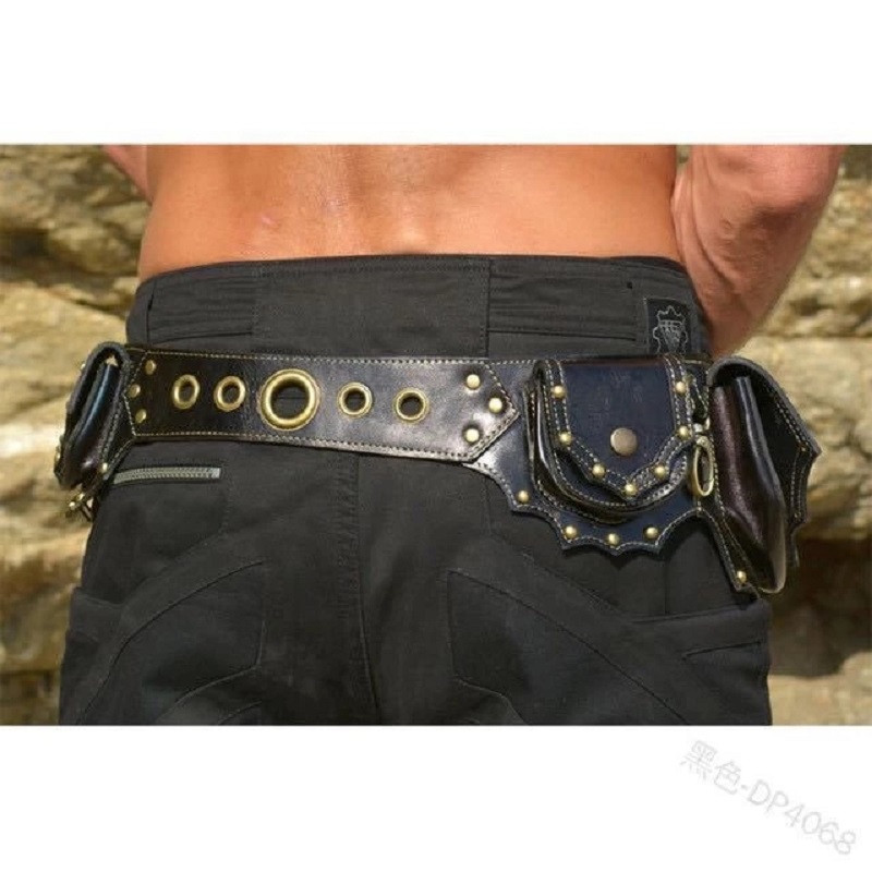 Medieval Steampunk Leather Uti - Travel Accessories Hip Belt avaliação e preço