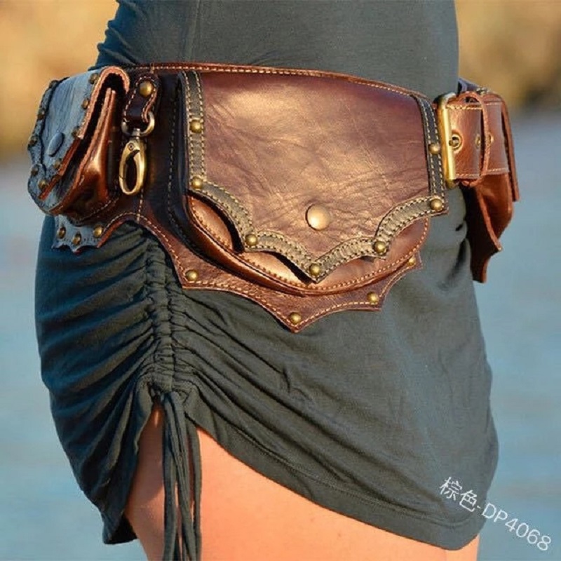 Medieval Steampunk Leather Uti - Travel Accessories Hip Belt avaliação e preço