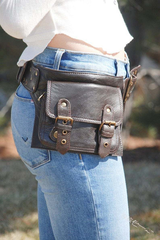 Medieval Steampunk Leather Uti - Travel Accessories Hip Belt avaliação e preço