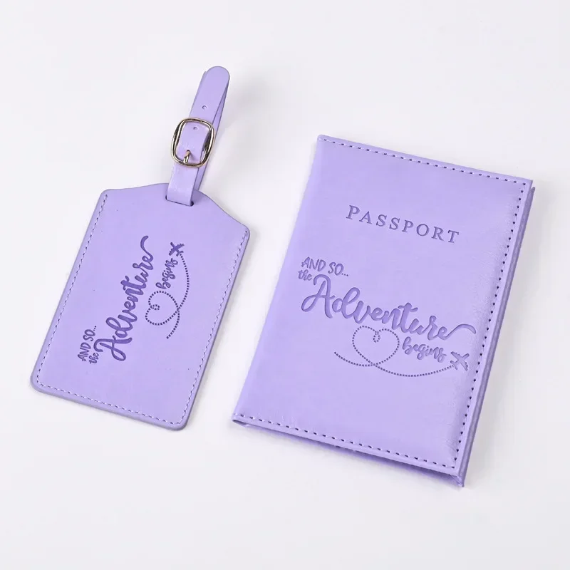 New Purple PU Leather Passport - Travel Accessories Gift Set avaliação e preço