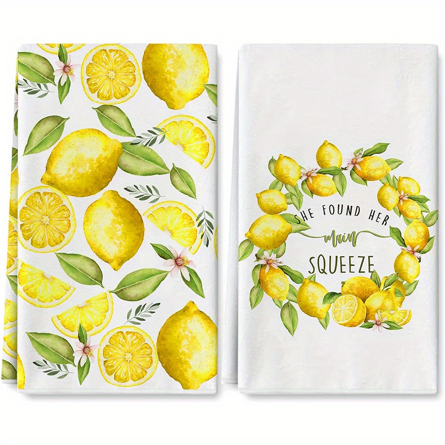 2Pcs, Lemon Wreath Kitchen Tow - Travel Accessories Best avaliação e preço