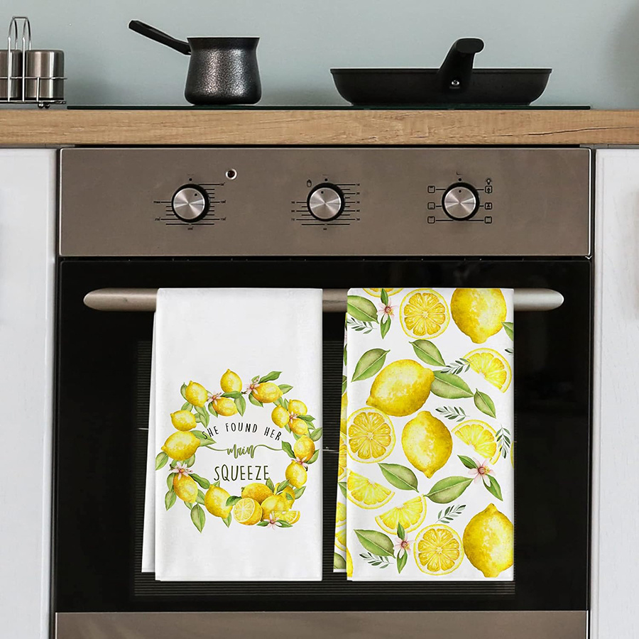 2Pcs, Lemon Wreath Kitchen Tow - Travel Accessories Best avaliação e preço