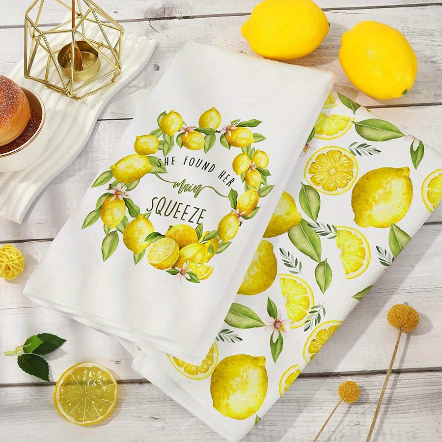 2Pcs, Lemon Wreath Kitchen Tow - Travel Accessories Best avaliação e preço
