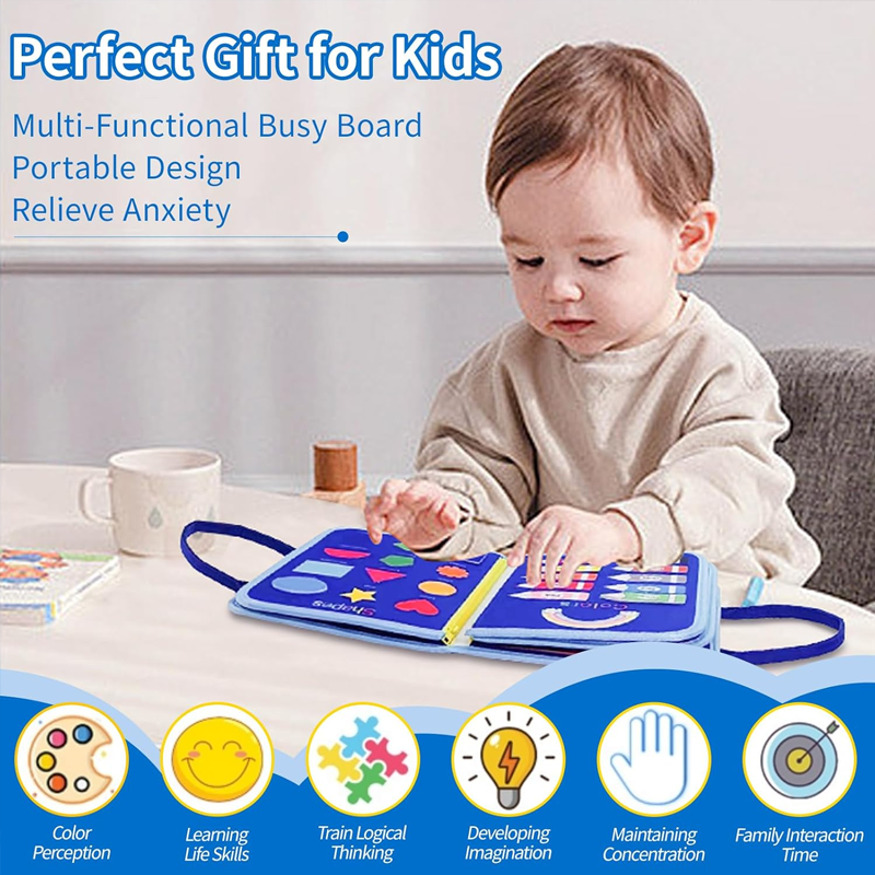 New Busy Board for Toddlers Se - Travel Accessories Gift Basket avaliação e preço