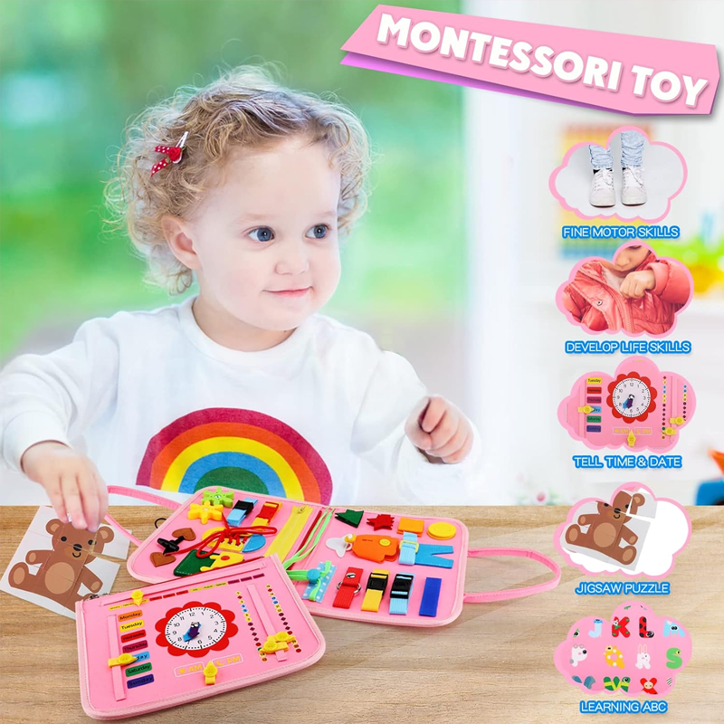 New Busy Board for Toddlers Se - Travel Accessories Gift Basket avaliação e preço