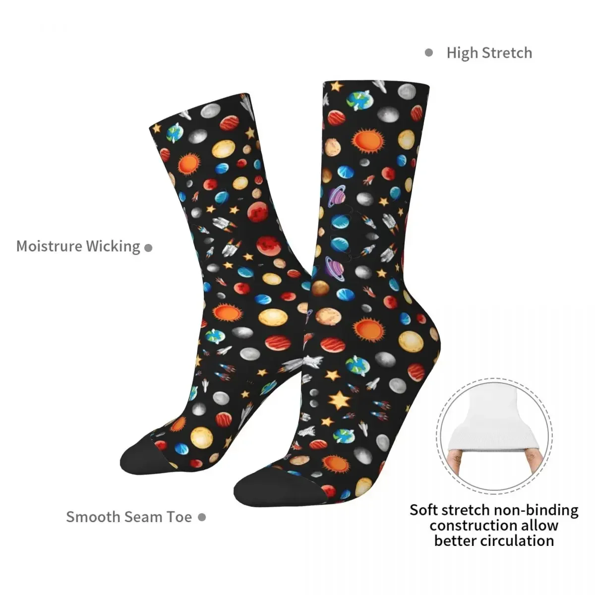 Space Travel Socks Harajuku Su - Travel Accessories Youtube avaliação e preço
