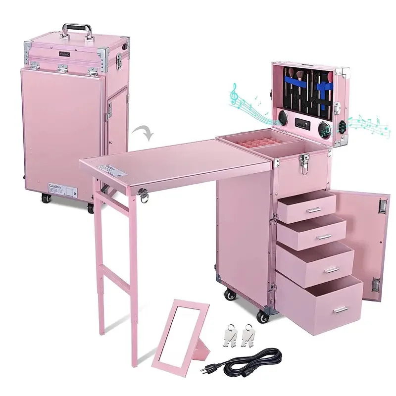 Rolling Manicure Table Foldabl - Travel Accessories For Train avaliação e preço
